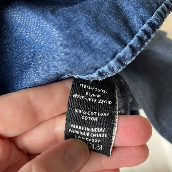 JESSICA Chambray Sleeveless Button Down Tunic Dress Size Small 8P - Picture 8 of 11